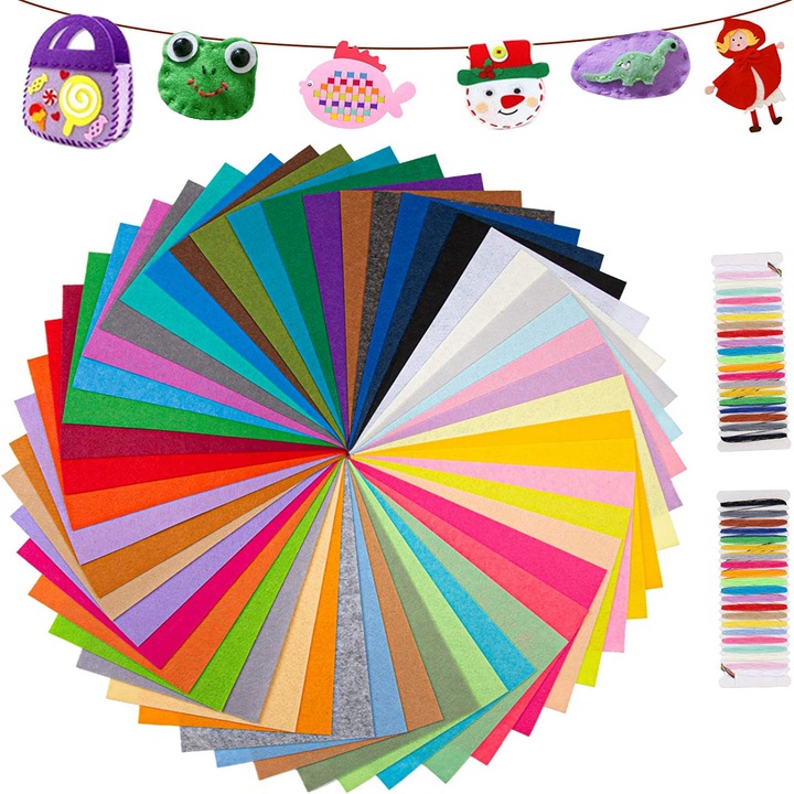 Színes nem szőtt textil anyag, 40 szín, 30x20cm, 40 lapos szett