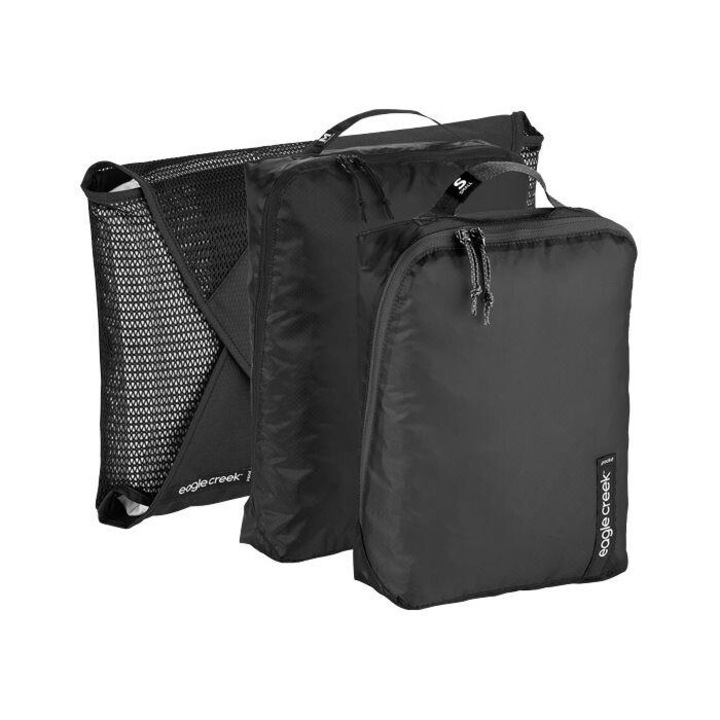 Set organizatoare de bagaj Eagle Creek Pack It, 3 piese, negru, 43x30/25.5x18x8/36x25.5x8 cm