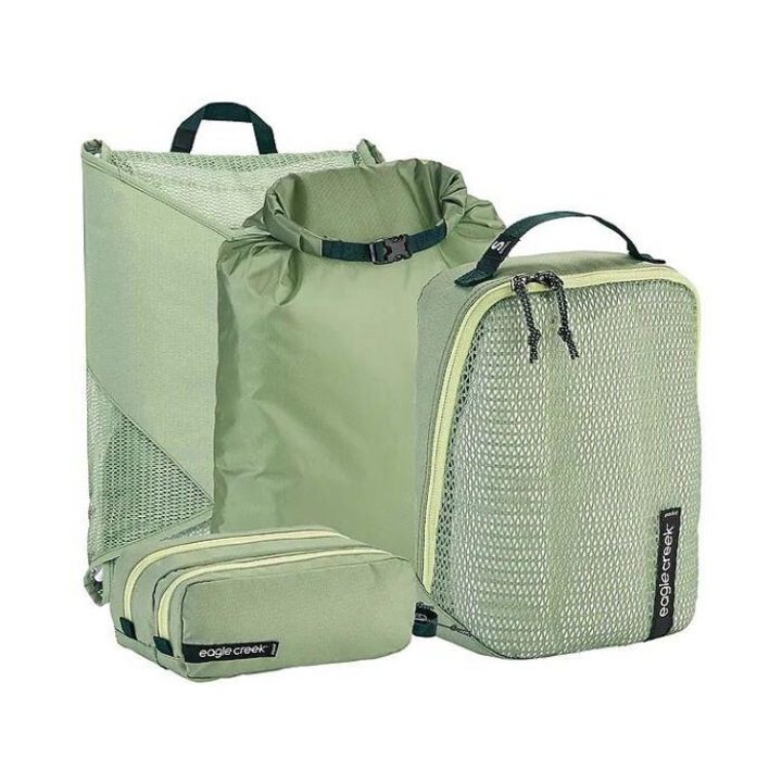 Set de 4 organizatoare de bagaj Eagle Creek Pack It Weekender, polietilena, verde, 35.5x50/18x25.5x8/25x10x14/36x26 cm