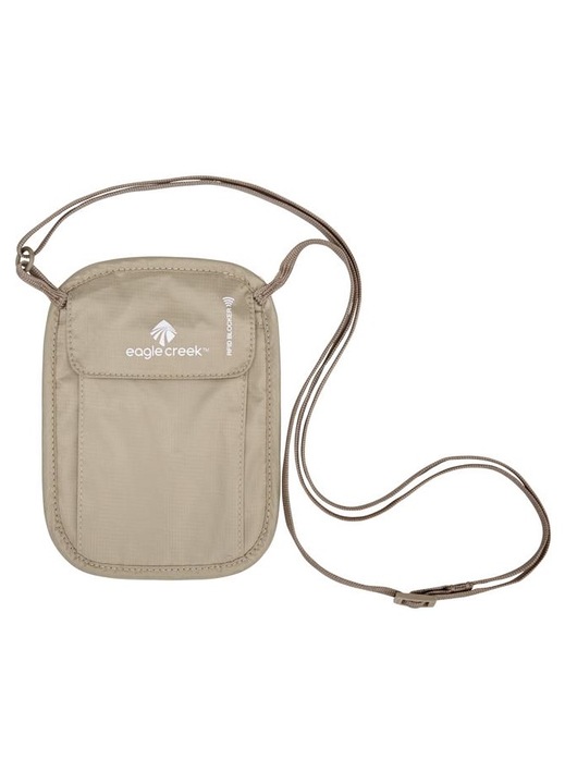 Portofel de gat Eagle Creek, RFID Blocker, nylon, bej, 13x28cm