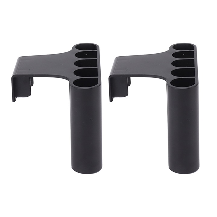 Set 2 suporturi pentru plante de acvariu, plastic, negru, 9 x 6 x 6 cm