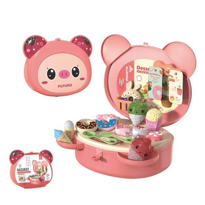 Desszert játszókészlet gyerekeknek, Healife, 21 db, tarka, 25x23,5x23,5 cm