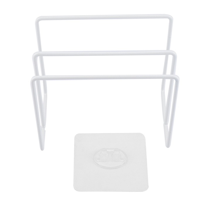 Suport perete pentru tocator, QttvbTna, autoadeziv, alb, 13.5x8.5x11cm