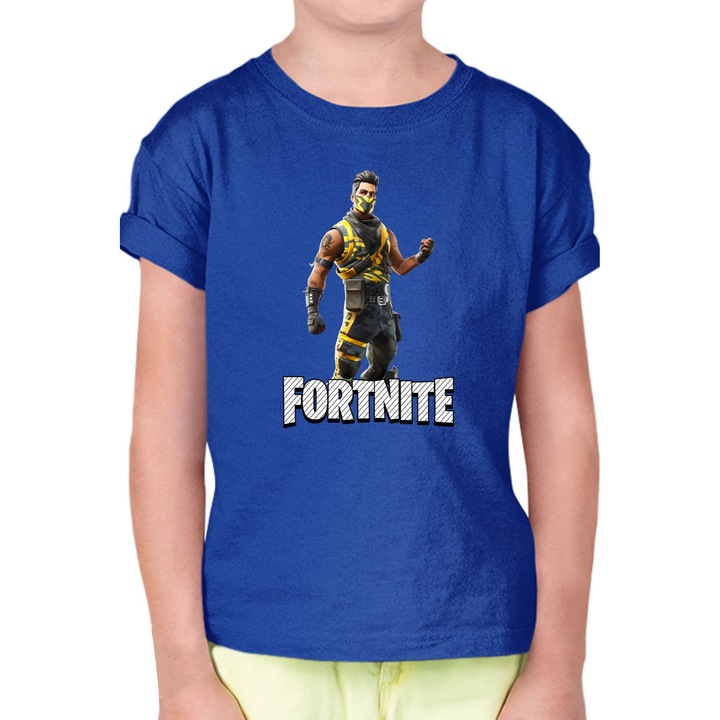 Tricou copii Fortnite Battle Royal OPT Fortnite Deadfall, Albastru marin