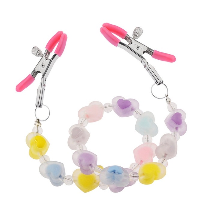 Set Stimulare Fizica, Clipsuri Mamelon si Labial, Metalic, Argintiu, 50mm/55mm/30mm/13x16mm/6mm