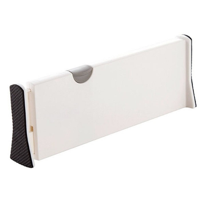 Organizator sertar pliabil, PROCART, plastic, 10,5 x 4cm, alb