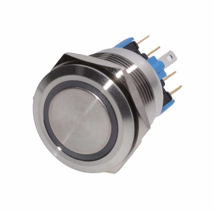 Buton tip Push, 25mm, 24V Led Alb