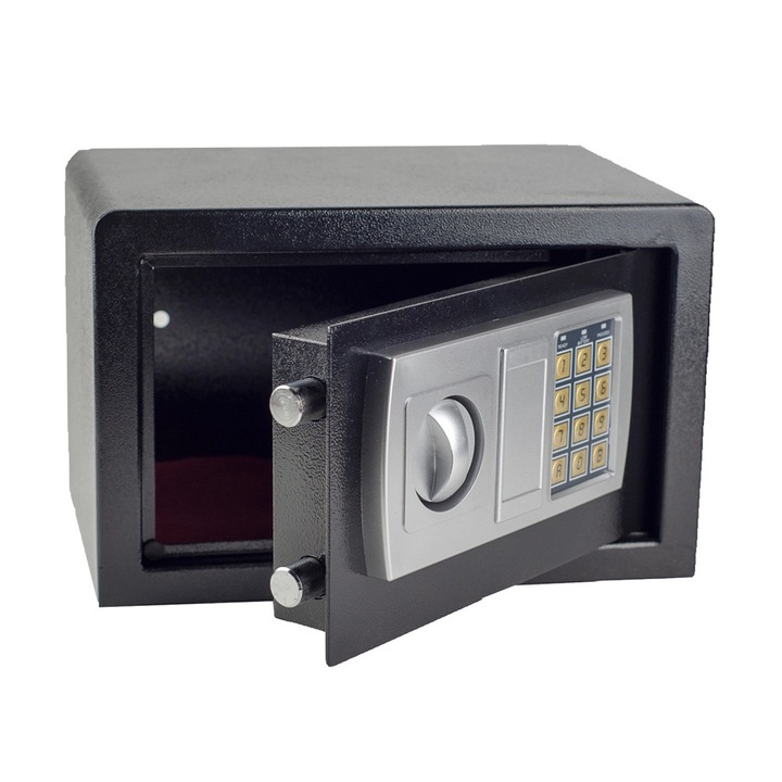 Seif cu cheie, 31x20x20cm, 8 litri, negru
