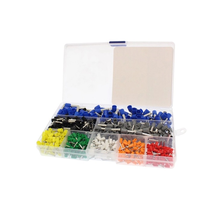Set de terminale cu monose 650 bucati, 3.5-20x6.3mm, 2.8-19.5x4.4mm, 2.3-17.2x4mm, 1.0-12x2.6mm, 1.0-14x2.6mm, 1.3-16.6x2.8mm, 1.5-14.6x3mm, 1.8-16.4x4mm