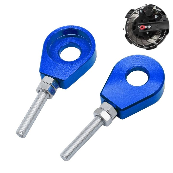 Set 2 intinzatoare de lant pentru roti, 7.6x3x1cm, albastru/argintiu