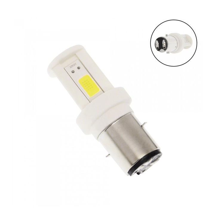 Lampa LED, BA20D 3 COB, 12W, 6000K, pentru autovehicule si motociclete