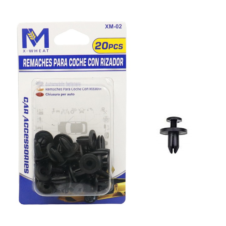 Set 20 clipsuri auto, plastic, negru