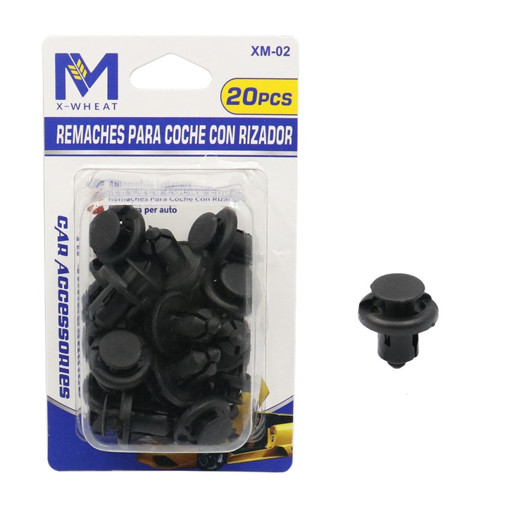 Set 20 clipsuri auto, plastic, negru
