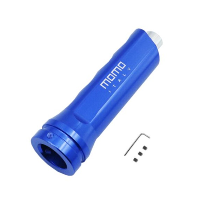 Maner decorativ pentru frana de mana auto, Momo, universal, 13x3.8x3.8cm, albastru, HW-0005, 6914604700058