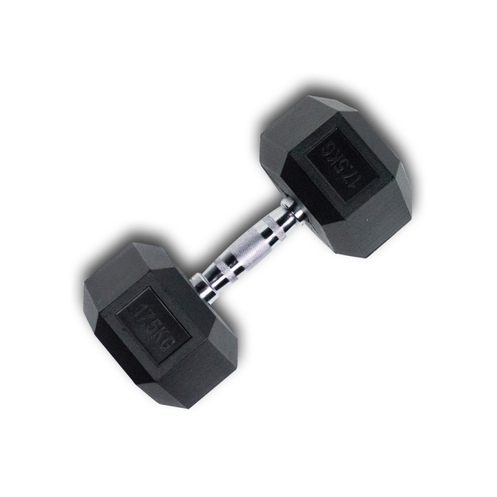 Set haltere exagonale 1 x 17.5kg, negru