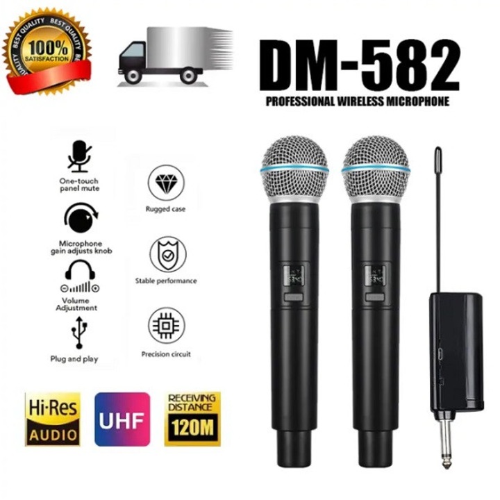 Set microfoane pentru karaoke, DM-582, 6,35 mm Jack, 200g