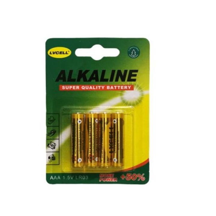 Baterii Alkaline AAA, 1.5V, 4 buc