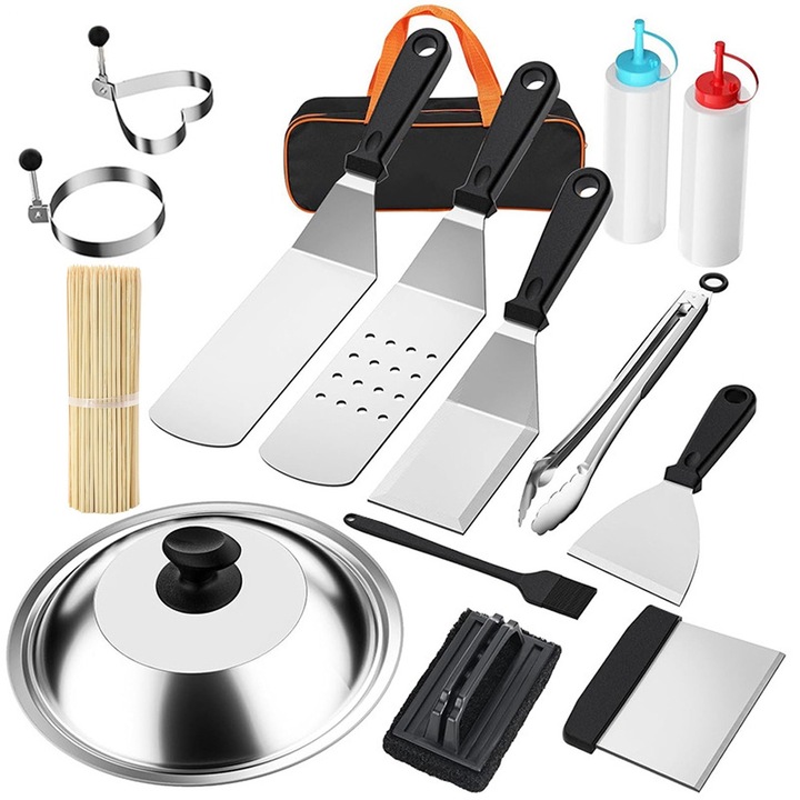 Set gratar BBQ din114 piese, XGETOP® Timeless Tools, din otel inoxidabil