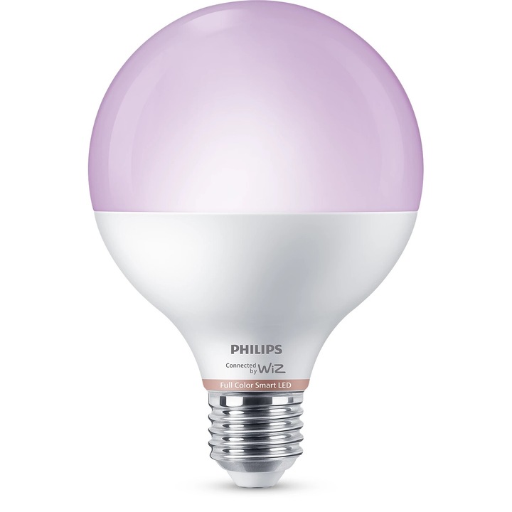 Крушка, Philips Smart LED, E27, 11W, 1055lm, Wi-Fi, променлива светлина, съвместима с Alexa, Google Assistant