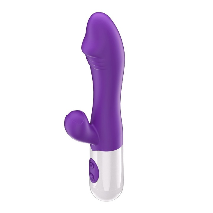 Dupla vibrátor G-ponthoz, lila, 190x35mm, hangtalan