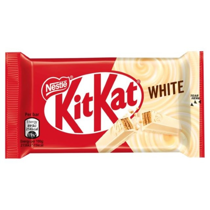 Шоколадов десерт, NESTLE KITKAT 4 Finger White, бял шоколад, 41.5g