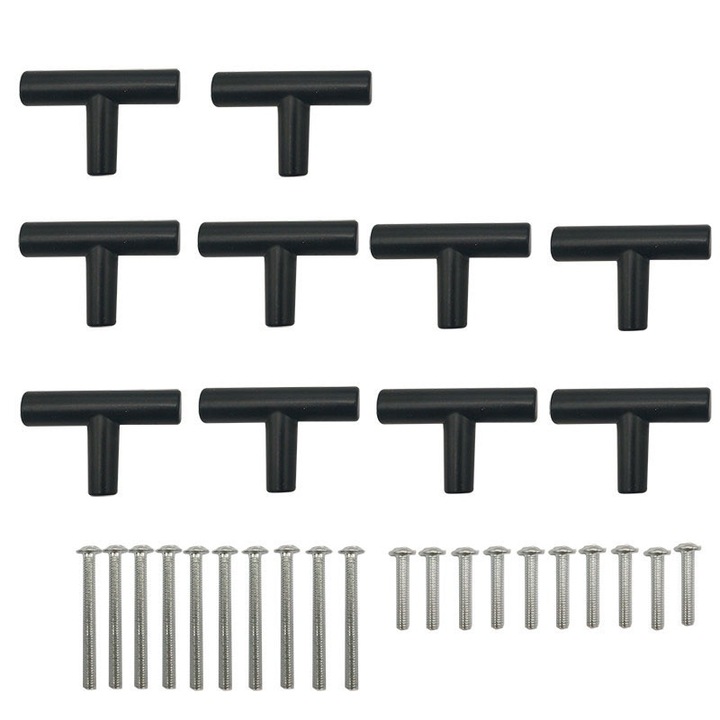 Set manere sertar Sunmostar, aluminiu, negru mat, 50x32mm