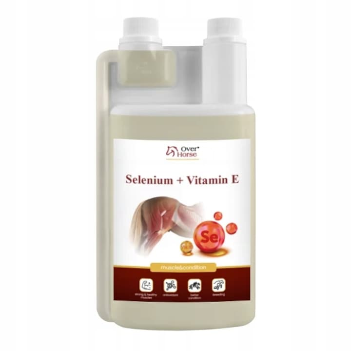 Supliment nutritiv pentru cai, Over Horse, Seleniu plus Vitamina E, 1l