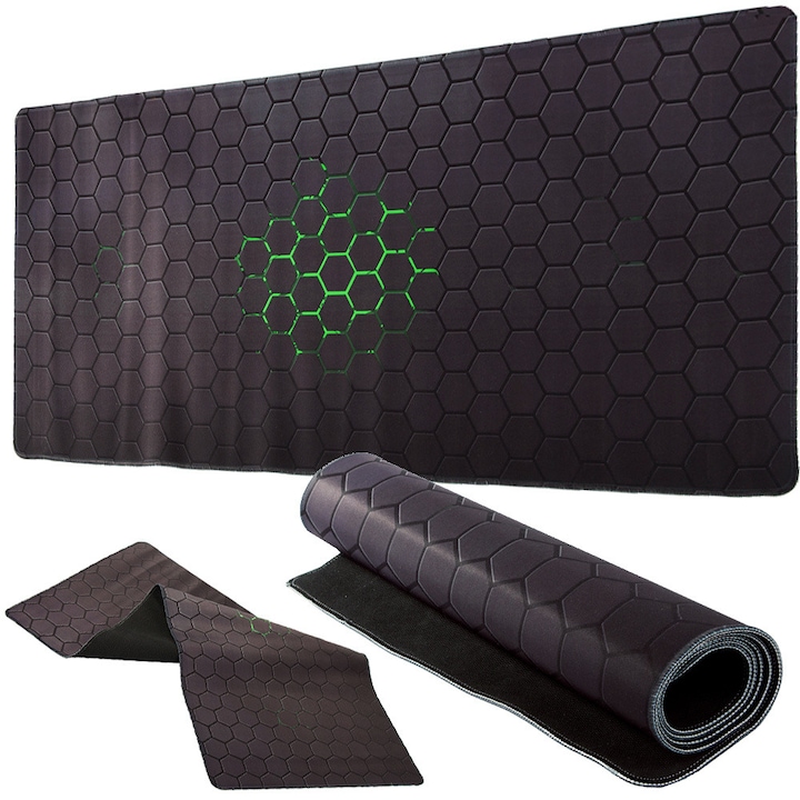XXL Gamer Mousepad, 90x40 cm, cu model hexagonal