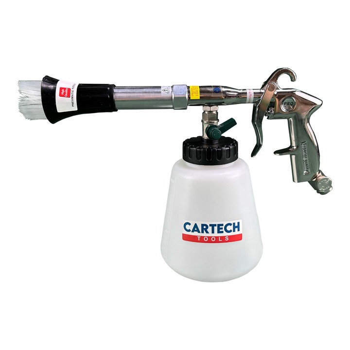 Pistol pneumatic pentru spalat tapiterii tornador cu adaptor vacuum, GEBO TOOLS, 1 L