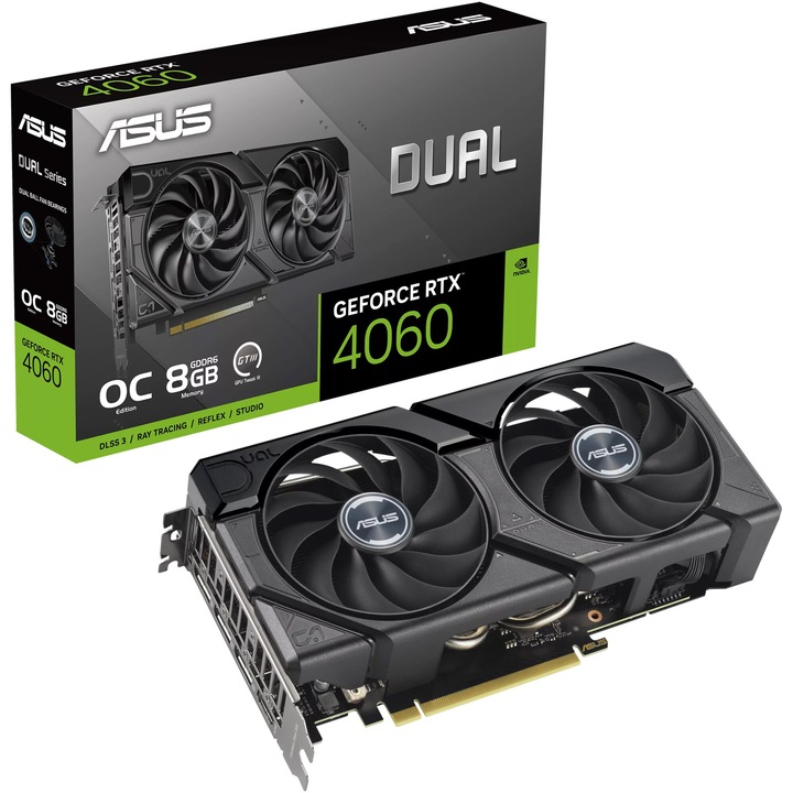Видео карта ASUS GeForce RTX™ 4060 DUAL EVO OC, 8GB GDDR6, 128-bit