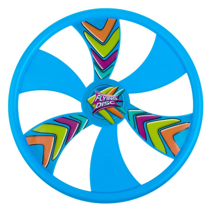 Frisbee műanyagból, kék, többszínű, Ø30cm