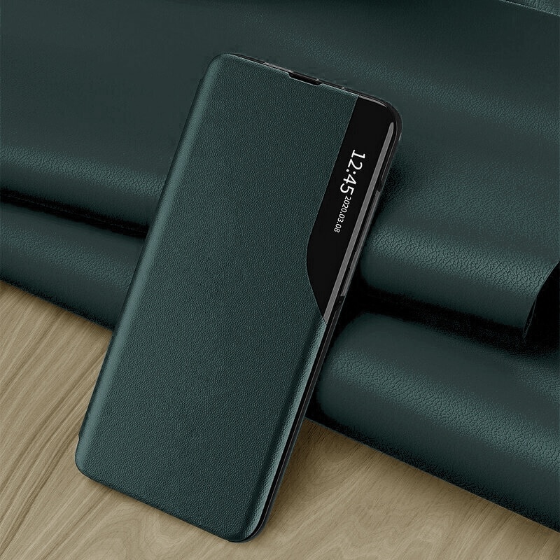 Husa pentru Samsung Galaxy A34 5G, SKYDDAR INNOVATION, eFold, tip carte, set cu sticker, Verde