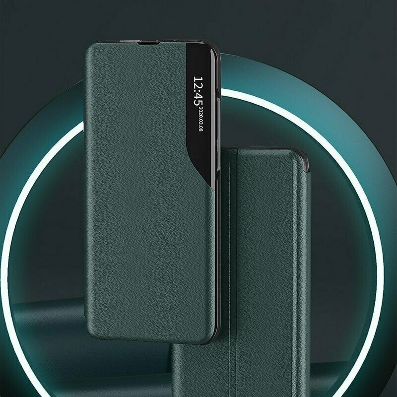 Husa pentru Samsung Galaxy A34 5G, SKYDDAR INNOVATION, eFold, tip carte, set cu sticker, Verde