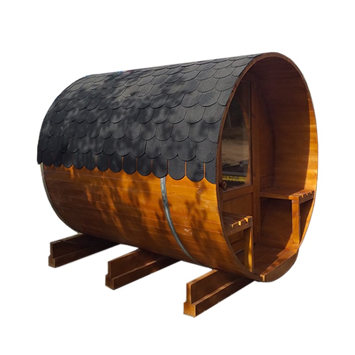 Sauna exterioara, din lemn de brad, 1900mm x 2200mm, Soba pe lemne