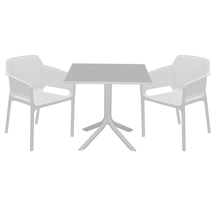 Set de gradina masa si scaune Irina Giulia set 3 piese plastic alb 80x80x74.5cm