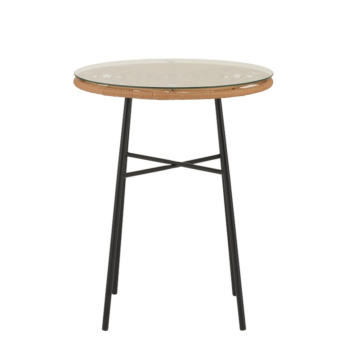 Masa de gradina, Pako World, MDG-0049, Negru, 60x60x74 cm