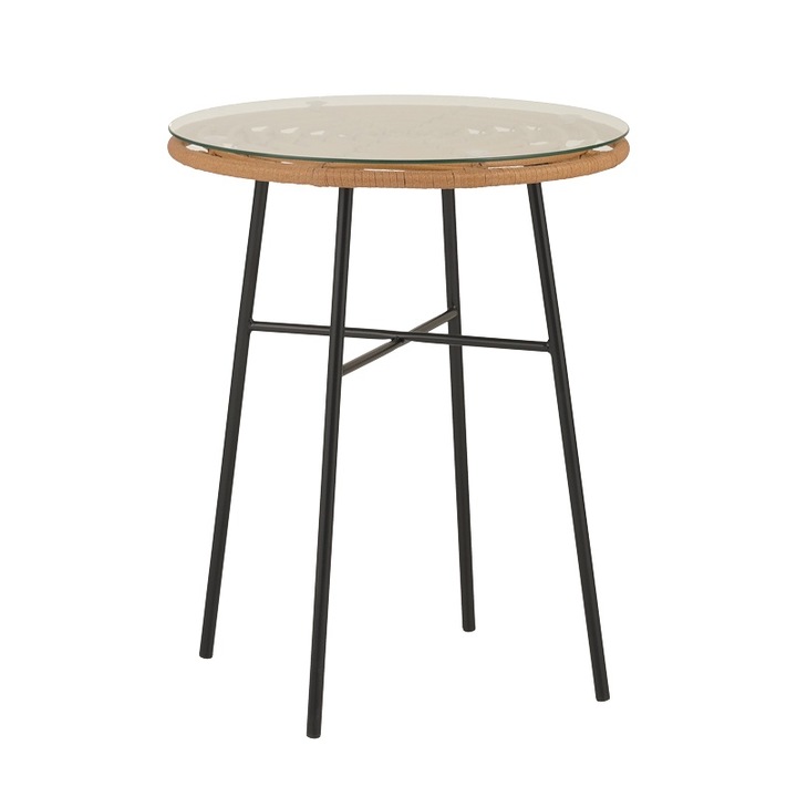 Masa de gradina, Pako World, MDG-0049, Negru, 60x60x74 cm