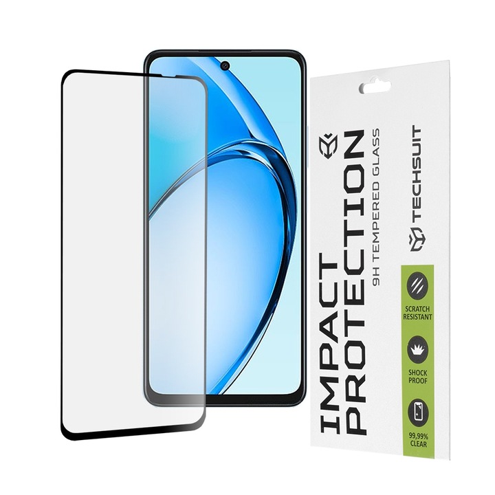 Fólia Oppo A60-hoz - Techsuit 111D Full Cover / Full Glue Glass - fekete