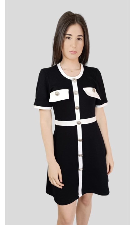 Rochie eleganta cu nasturi metalici, de dama, Marimea XS