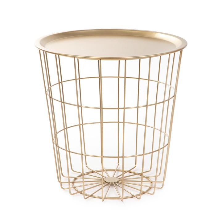 HOMLA SCANDI златна маса със златен плот 41x41x41см