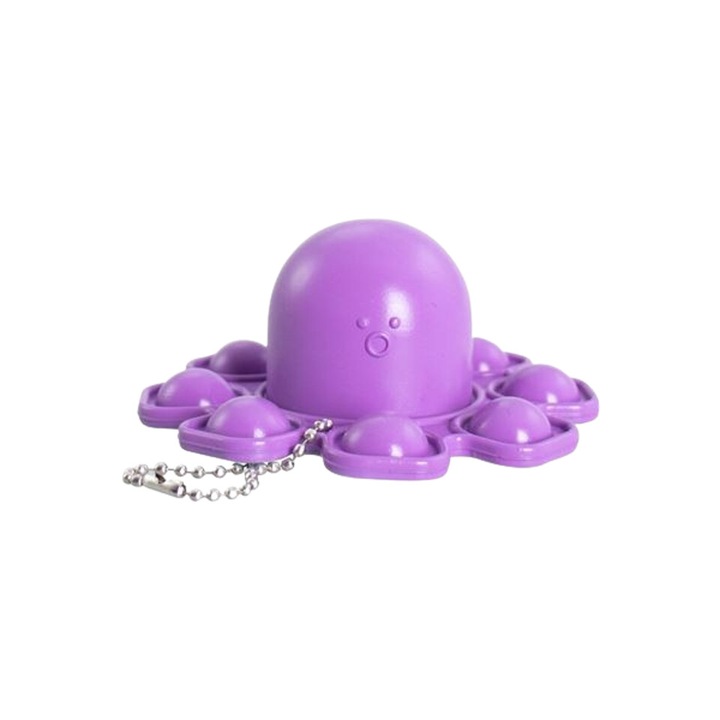 Bubble Fidget interaktív polip alakú játék, két oldalas, türkiz/lila
