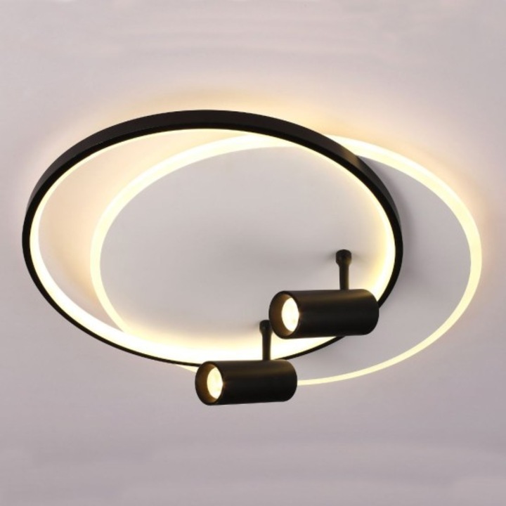 Led полилей със спот Carina 60w/3800lm 3000k/4000k/6500k с дистанционно управление, Черен