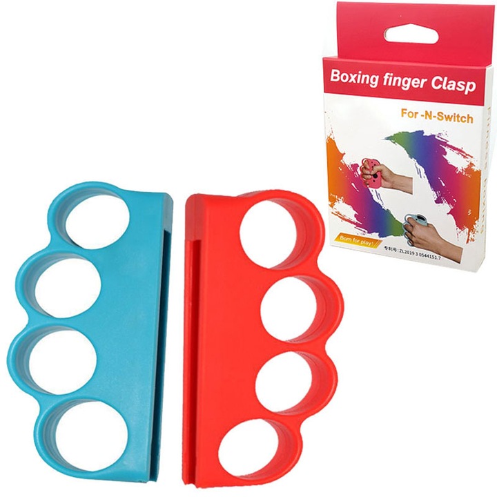 Комплект аксесоари за геймпад RASK за Nintendo Switch, син/червен