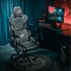 Геймърски стол ASUS ROG Chariot X, aRGB осветление, 4D дръжки, джоб за съхранение на Power Bank, сив
