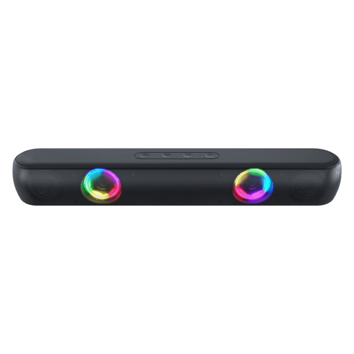 Високоговорител, Bluetooth свързаност, HIFI качество на звука, 1800 mah батерия, 7 RGB режима, 3,5 mm AUX, USB / TF карта