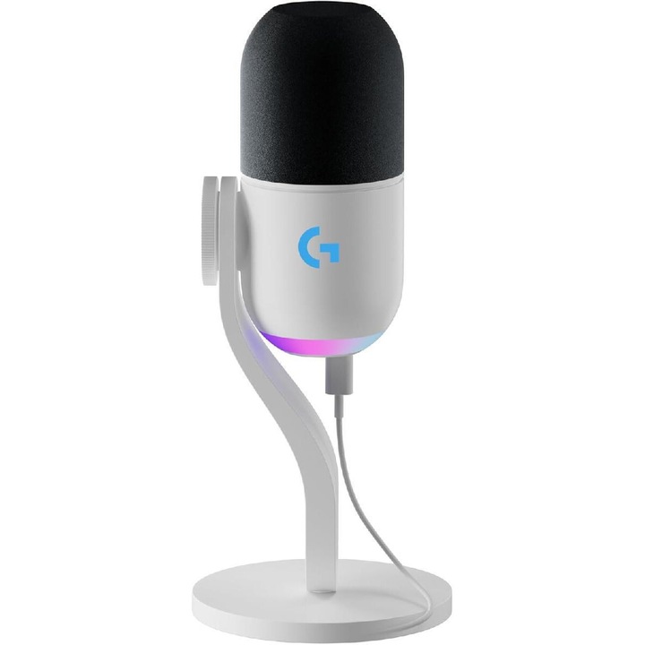 Микрофон Gaming Logitech Yeti GX Dynamic RGB, LIGHTSYNC, Бял