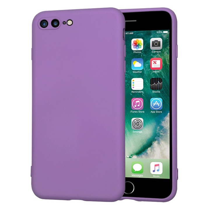 Защитен калъф за iPhone 7 Plus/iPhone 8 Plus, Timacond Safe, SoftFlex, C76, Canvas, Plum Violet