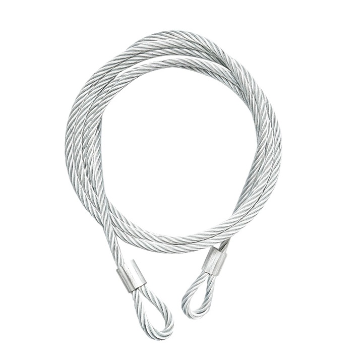 Cablu troliu din otel cu grosime 12mm si lungime 4m cu inele pentru tractat sau ridicat