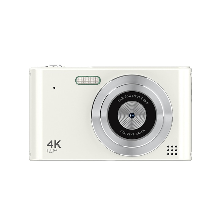 Digitális fényképezőgép 32G memóriakártyával, Android adapter, USB kártyaolvasó, 2,4 hüvelykes képernyő, 16x zoom, vaku, elektronikus stabilizátor, kompakt és kényelmes, fehér