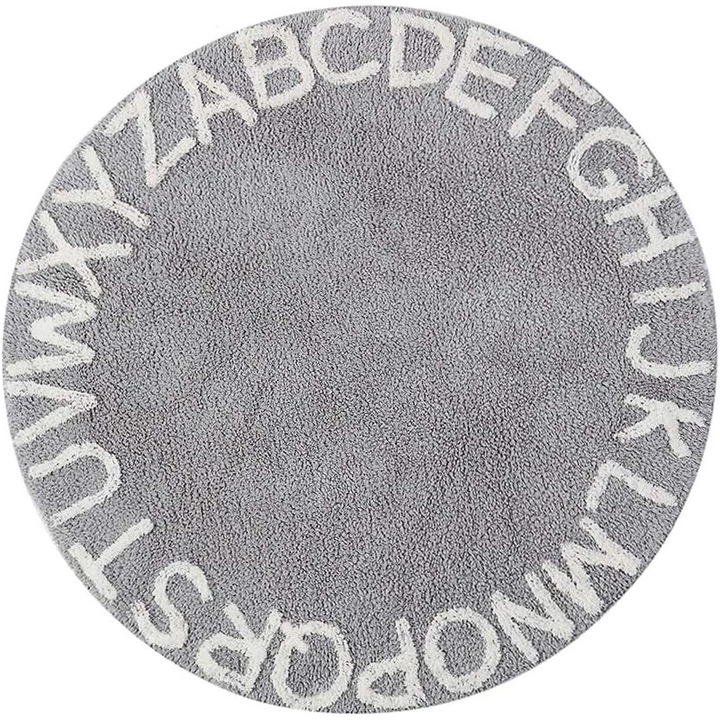Кръгъл детски килим, ABC, 100% памук, 81x81см, син